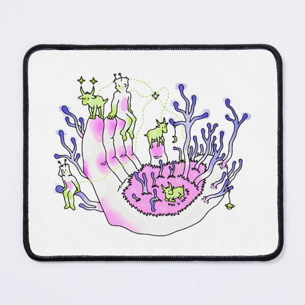 Item preview, Soft Doodle Garden Whimsical Pink Monster Flora Art designed and sold by nerdherdpodcast.