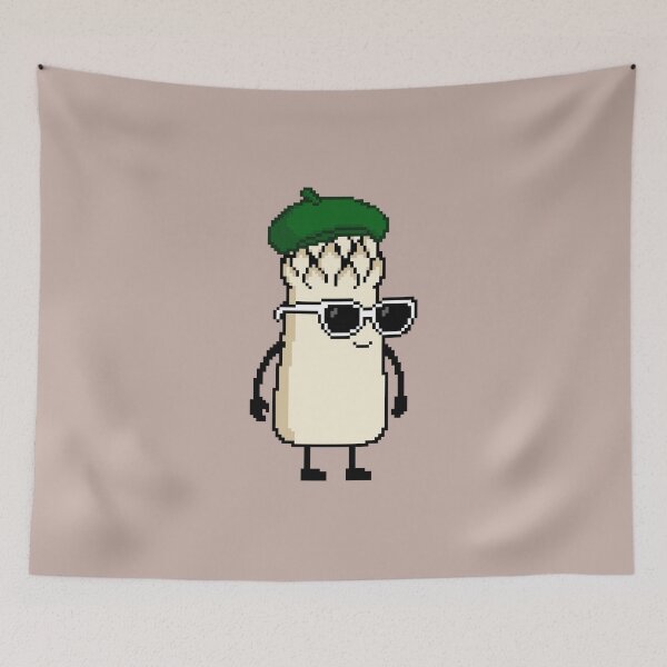 Item preview, Asparagus white Pixel with a Beret (GN) designed and sold by White Rim Mates.