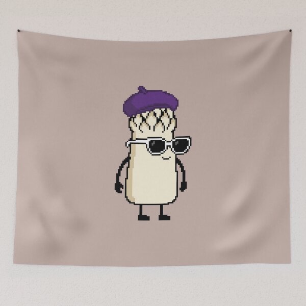 Item preview, Asparagus white Pixel with a Beret (PP) designed and sold by White Rim Mates.