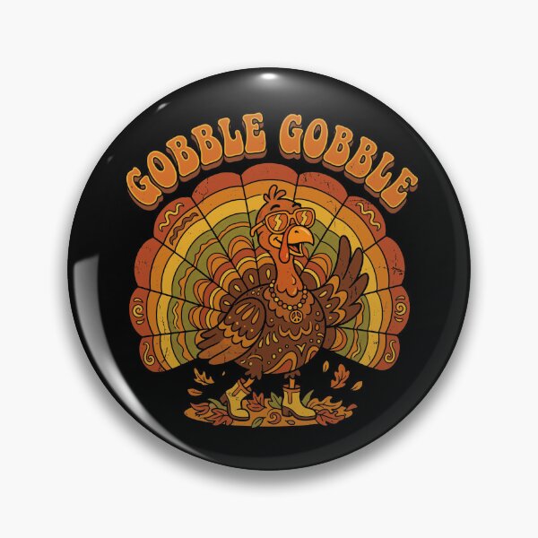 Item preview, Gobble Gobble Groovy Retro Turkey Funny Thanksgiving designed and sold by TeNovaStudio.