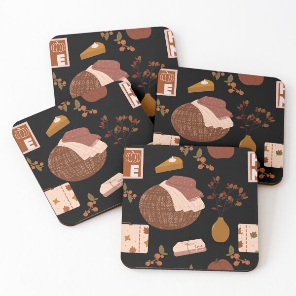 Item preview, Cozy Hygge Fall Pumpkin Pie Blanket Book Black Pattern designed and sold by FestivityFinds.