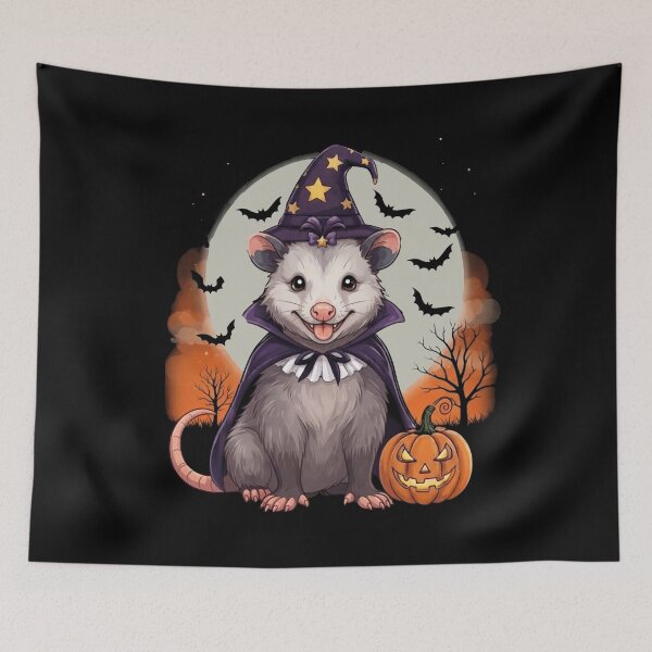 Item preview, Cute Opossum Halloween Witch Dog Pumpkin Spooky Night designed and sold by Anime  ⭐⭐⭐⭐⭐.