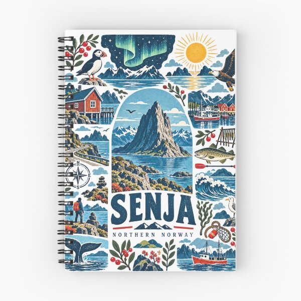 Item preview, Senja Northern Norway Vintage Travel Poster – Arctic Fjords & Mountain Adventure designed and sold by ChicClicker.