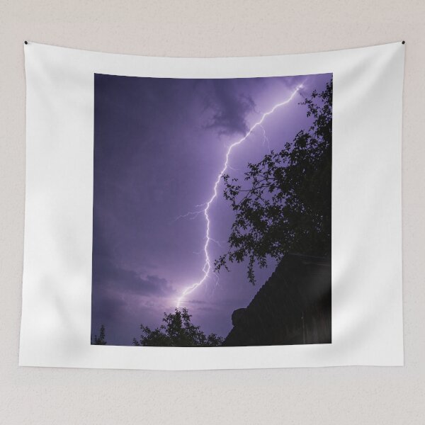 Item preview, Electric Sky, A Brilliant Bolt of Lightning Piercing the Night designed and sold by Astute-Artio-Photography.