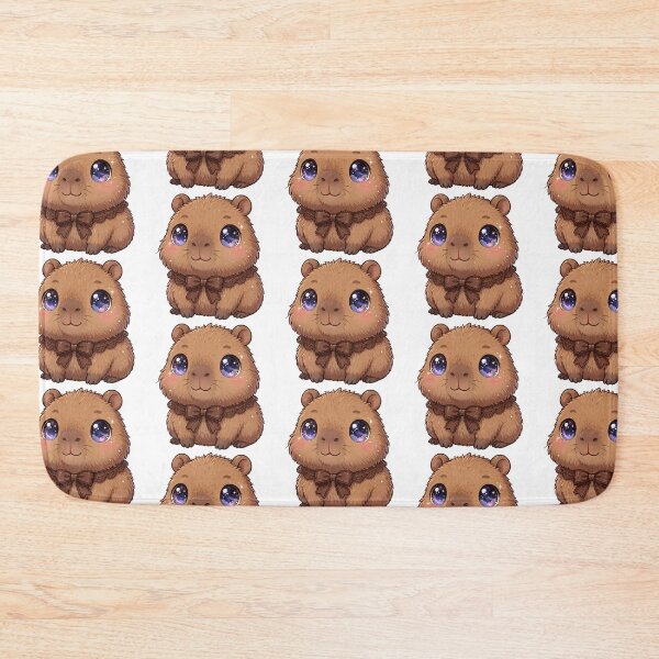 Item preview, Cute Capybara with brown lace bow designed and sold by priyankajustine.