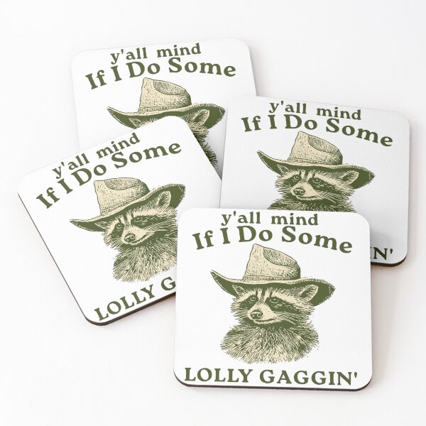 Item preview, Y'all Mind If I Do Some Lolly Gaggin' Cowboy Raccoon Vintage designed and sold by JossDesign15.