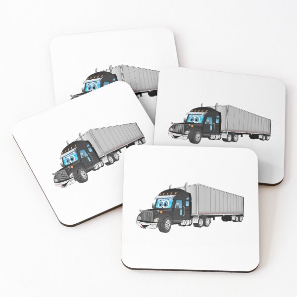 Item preview, Black Semi Truck With A Silver Box Trailer designed and sold by enrique-moyer.