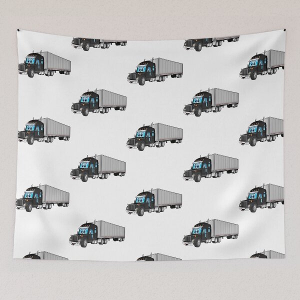 Item preview, Black Semi Truck With A Silver Box Trailer designed and sold by enrique-moyer.