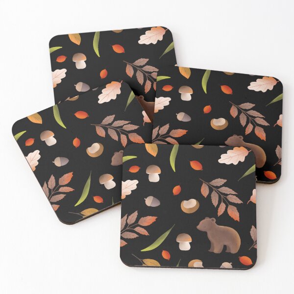 Item preview, Cute Woodland Bear Mushroom Acorn Autumn Leaf designed and sold by FestivityFinds.