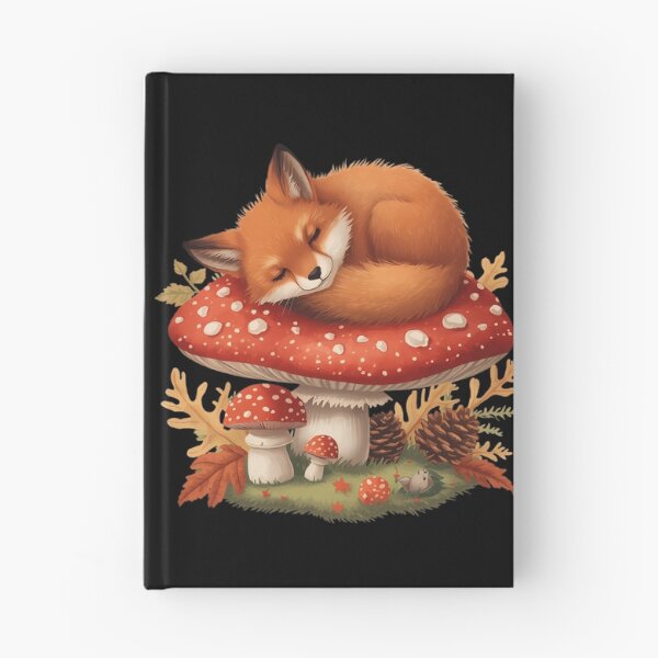 Item preview, Vintage Red Fox Sleeping on Amanita Mushroom Dark Cottagecore Sticker designed and sold by Youram.