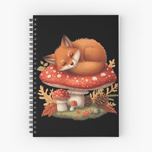 Item preview, Vintage Red Fox Sleeping on Amanita Mushroom Dark Cottagecore Sticker designed and sold by Youram.