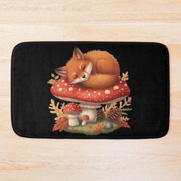 Item preview, Vintage Red Fox Sleeping on Amanita Mushroom Dark Cottagecore Sticker designed and sold by Youram.