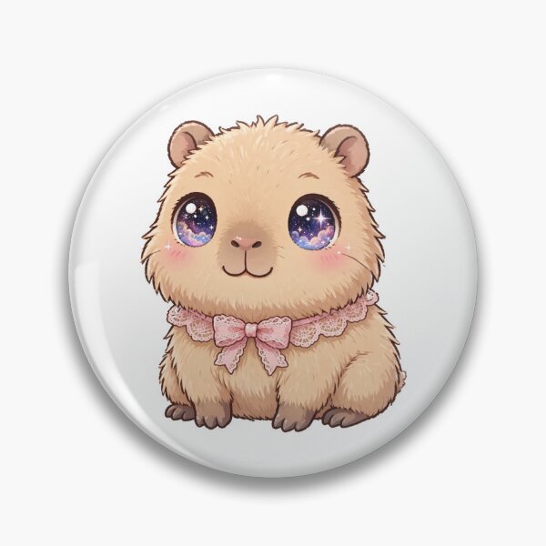 Item preview, Cute Capybara with pink lace bow designed and sold by priyankajustine.