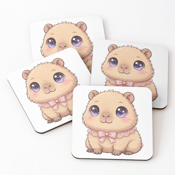 Item preview, Cute Capybara with pink lace bow designed and sold by priyankajustine.