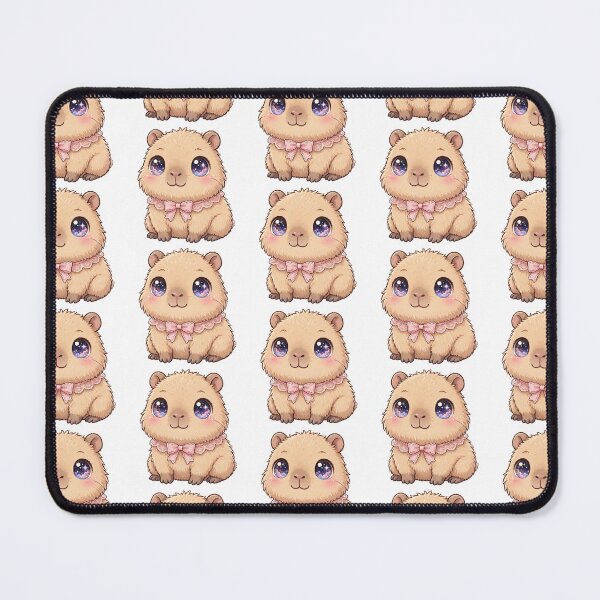 Item preview, Cute Capybara with pink lace bow designed and sold by priyankajustine.