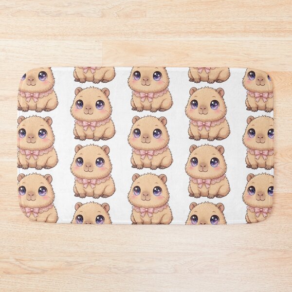 Item preview, Cute Capybara with pink lace bow designed and sold by priyankajustine.