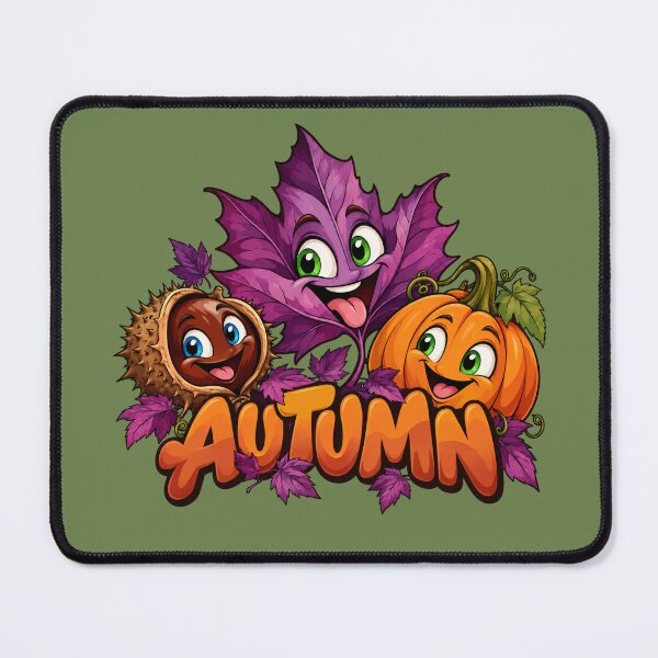 Item preview, Purple Autumn Crew – Cute Leaf, Chestnut & Pumpkin designed and sold by Aimetoi.