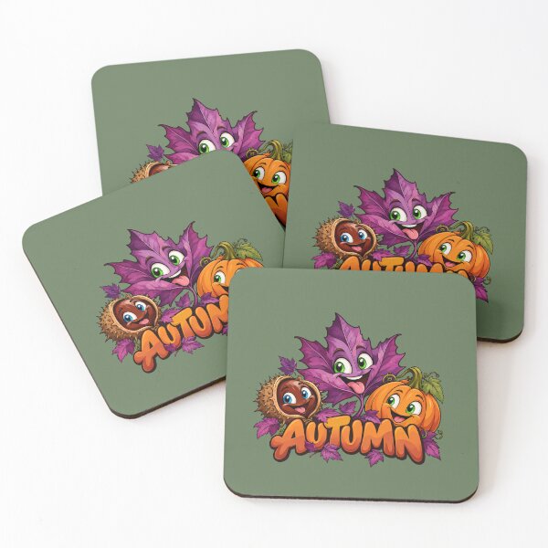 Item preview, Purple Autumn Crew – Cute Leaf, Chestnut & Pumpkin designed and sold by Aimetoi.