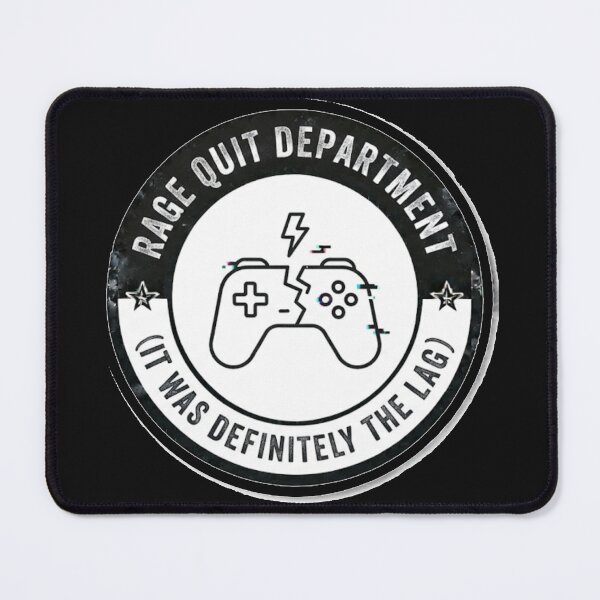 Item preview, Rage Quit Department - It Was Definitely The Lag Funny Gamer Sticker designed and sold by IbericoStudio.