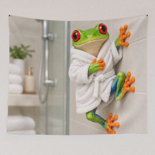 Item preview, Cozy Bathrobe Red-eyed Tree Frog designed and sold by Sillytoe.