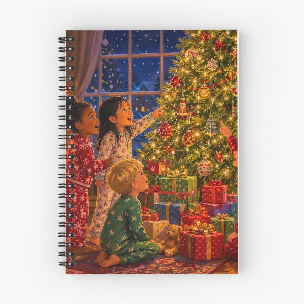 Item preview, Christmas Morning Magic Joyful Children Around the Christmas Tree designed and sold by acceleratorhams.