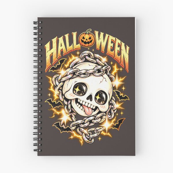 Item preview, Cute Halloween Skull Wrapped in Golden Chains designed and sold by ARTFULDSIGN.
