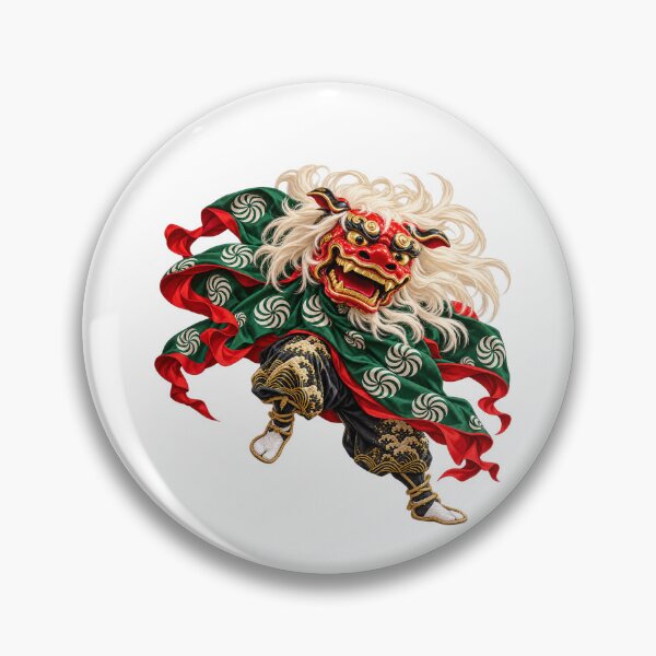 Item preview, Dynamic Shishimai Festival Dance – Japanese Folk Art Design designed and sold by ミンゲイオービット.