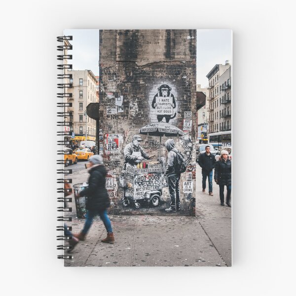 Item preview, NYC Hot Dog Vendor Gritty Graffiti Art designed and sold by Home Decor Art.