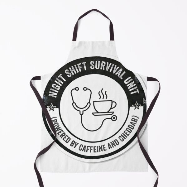 Item preview, Night Shift Survival Unit - Powered By Caffeine And Cheddar Funny Nurse Sticker designed and sold by IbericoStudio.