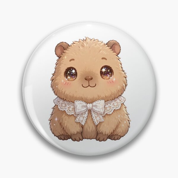 Item preview, Cute Capybara with white lace bow tie designed and sold by priyankajustine.