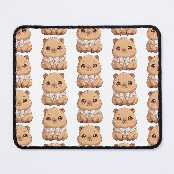 Item preview, Cute Capybara with white lace bow tie designed and sold by priyankajustine.