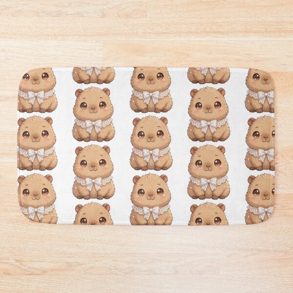 Item preview, Cute Capybara with white lace bow tie designed and sold by priyankajustine.