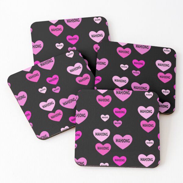Item preview, Pink Mahjong Hearts For Mahjong Lovers designed and sold by NinniSilver.