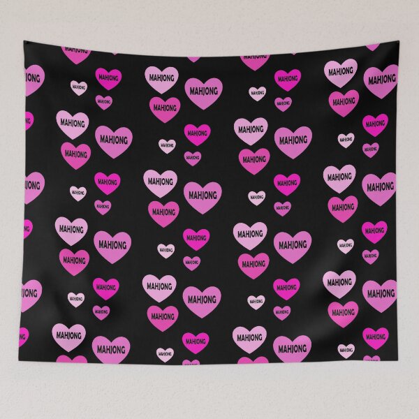 Item preview, Pink Mahjong Hearts For Mahjong Lovers designed and sold by NinniSilver.