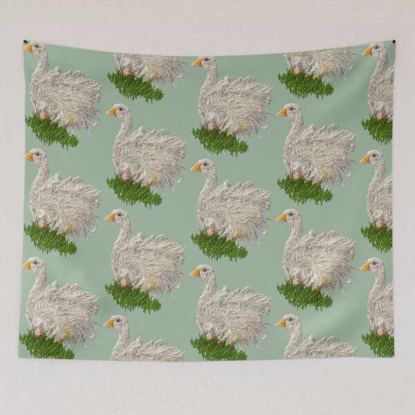 Item preview, Sebastopol goose hand-embroidered designed and sold by Alsa.handembroidery.