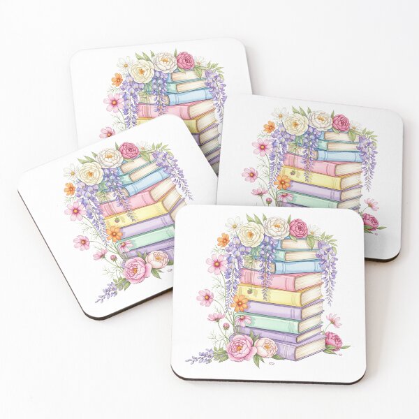 Item preview, Pastel Books & Flowers – Cottagecore Reading Floral Art designed and sold by Apex Designs.