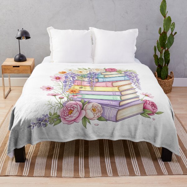 Item preview, Pastel Books & Flowers – Cottagecore Reading Floral Art designed and sold by Apex Designs.