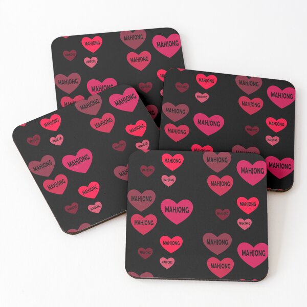 Item preview, Red Mahjong Hearts For Mahjong Lovers designed and sold by NinniSilver.
