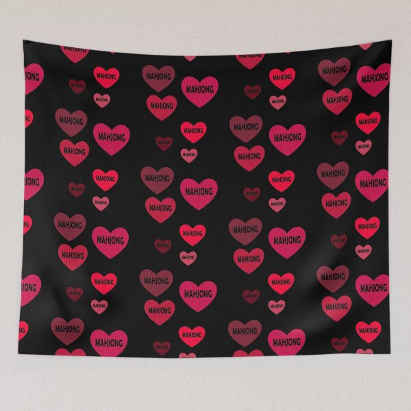 Item preview, Red Mahjong Hearts For Mahjong Lovers designed and sold by NinniSilver.