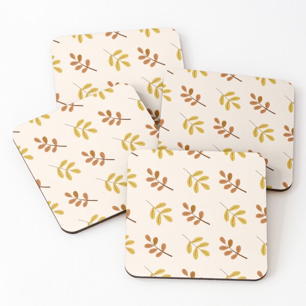 Item preview, Scandinavian Minimalist Autumn Leaf Sprig Cream Pattern designed and sold by FestivityFinds.