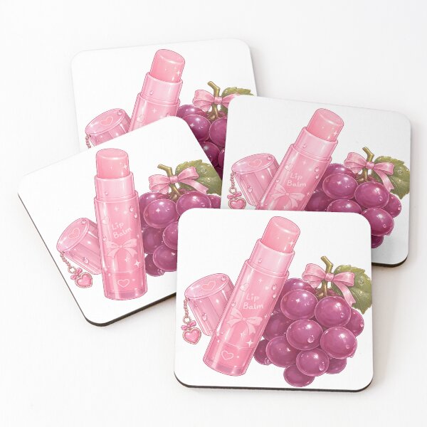 Item preview, Cute Pink Grape Lip Balm Kawaii Coquette Aesthetic designed and sold by Kiralemon.