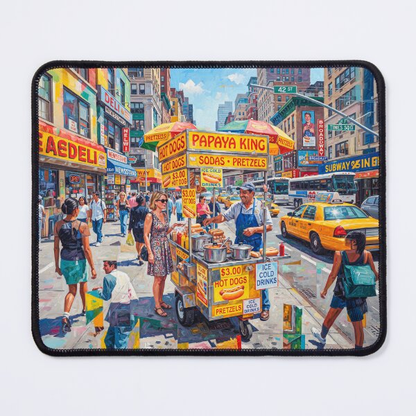Item preview, NYC Retro Hot Dog Cart Pop Art designed and sold by Home Decor Art.