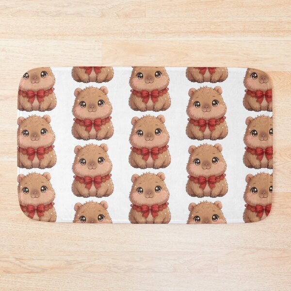 Item preview, Cute Capybara with red lace bow tie designed and sold by priyankajustine.