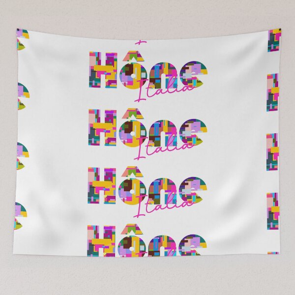 Item preview, Hône, Valle d'Aosta, Italy, Italia, colorful typography design for travellers designed and sold by Wanderful-roads.