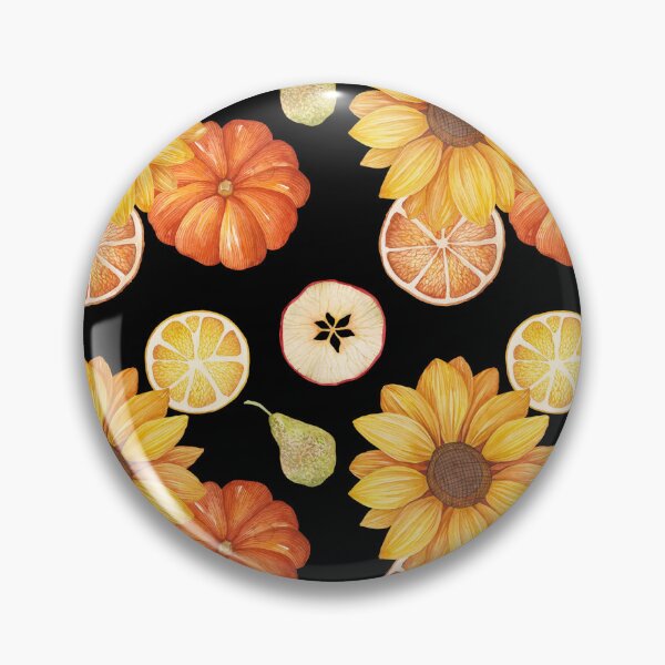 Item preview, Harvest Sunflower Pumpkin Orange Sliced Apple Black Pattern designed and sold by FestivityFinds.