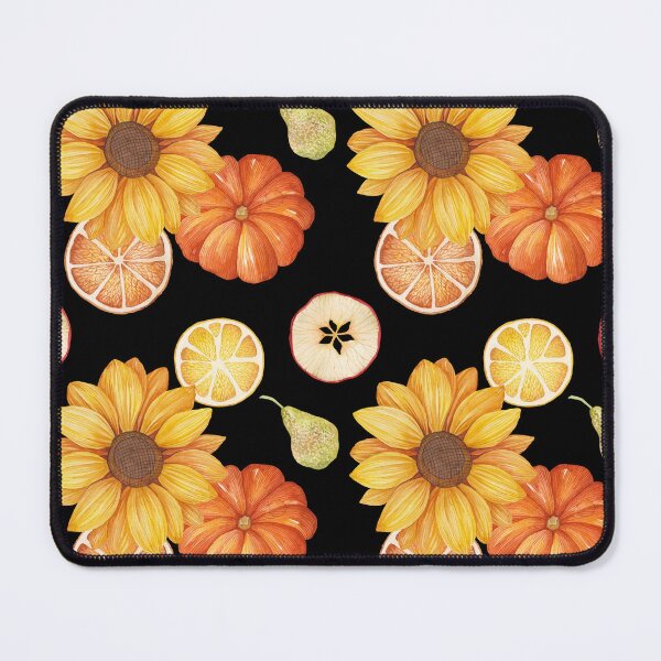 Item preview, Harvest Sunflower Pumpkin Orange Sliced Apple Black Pattern designed and sold by FestivityFinds.