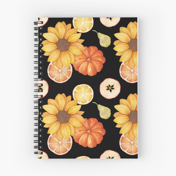 Item preview, Harvest Sunflower Pumpkin Orange Sliced Apple Black Pattern designed and sold by FestivityFinds.