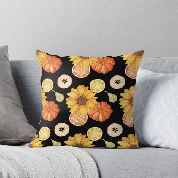 Item preview, Harvest Sunflower Pumpkin Orange Sliced Apple Black Pattern designed and sold by FestivityFinds.