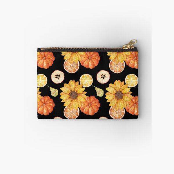 Item preview, Harvest Sunflower Pumpkin Orange Sliced Apple Black Pattern designed and sold by FestivityFinds.