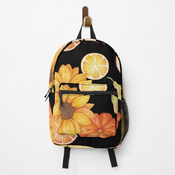 Item preview, Harvest Sunflower Pumpkin Orange Sliced Apple Black Pattern designed and sold by FestivityFinds.